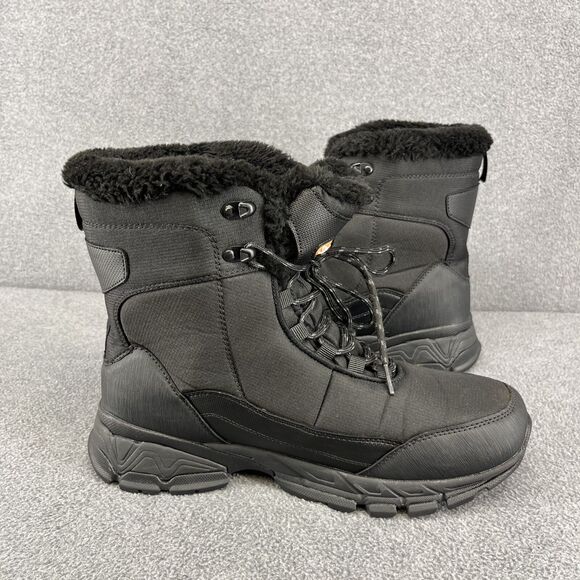 SHULOOK Hiking Boots Mens 9.5 Black Waterproof Mid Boots Non-Slip Comfortable - Picture 13 of 16